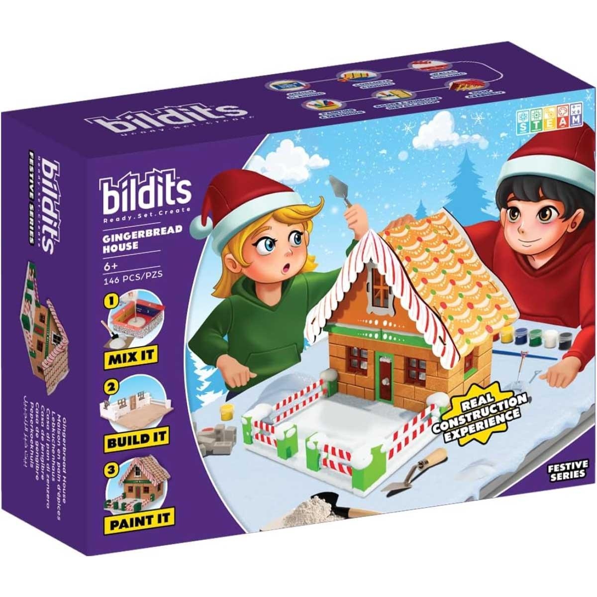 Bildits Gingerbread House Building Kit Unisex, 6-8 Years