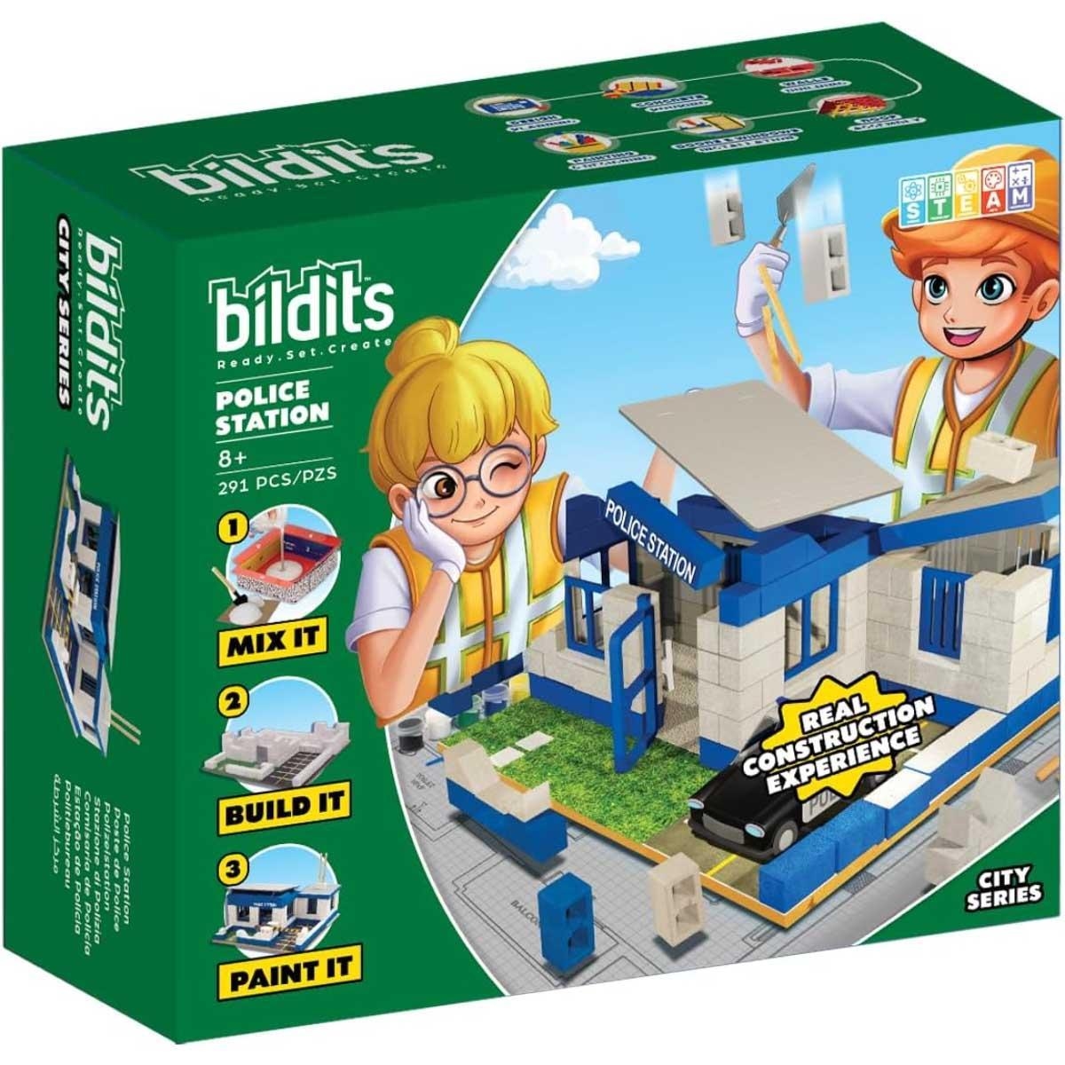 Bildits Police Station Building Kit Unisex, 8-10 Years