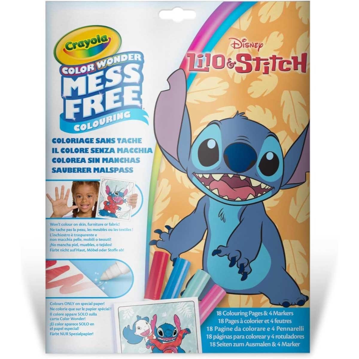 كرايولا كالر وندر ديزني ليلو آند ستيتش فولدالوب مع مجموعة أقلام للجنسين، 3-4 سنوات