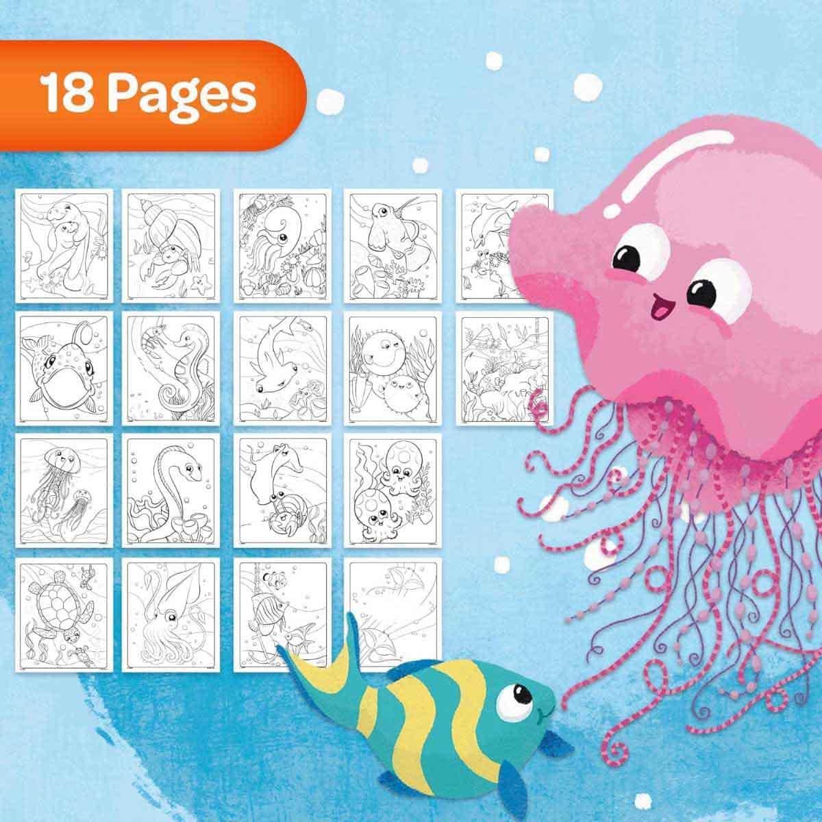Crayola Color Wonder Sea Friends Foldalope Set Unisex, 3-4 Years
