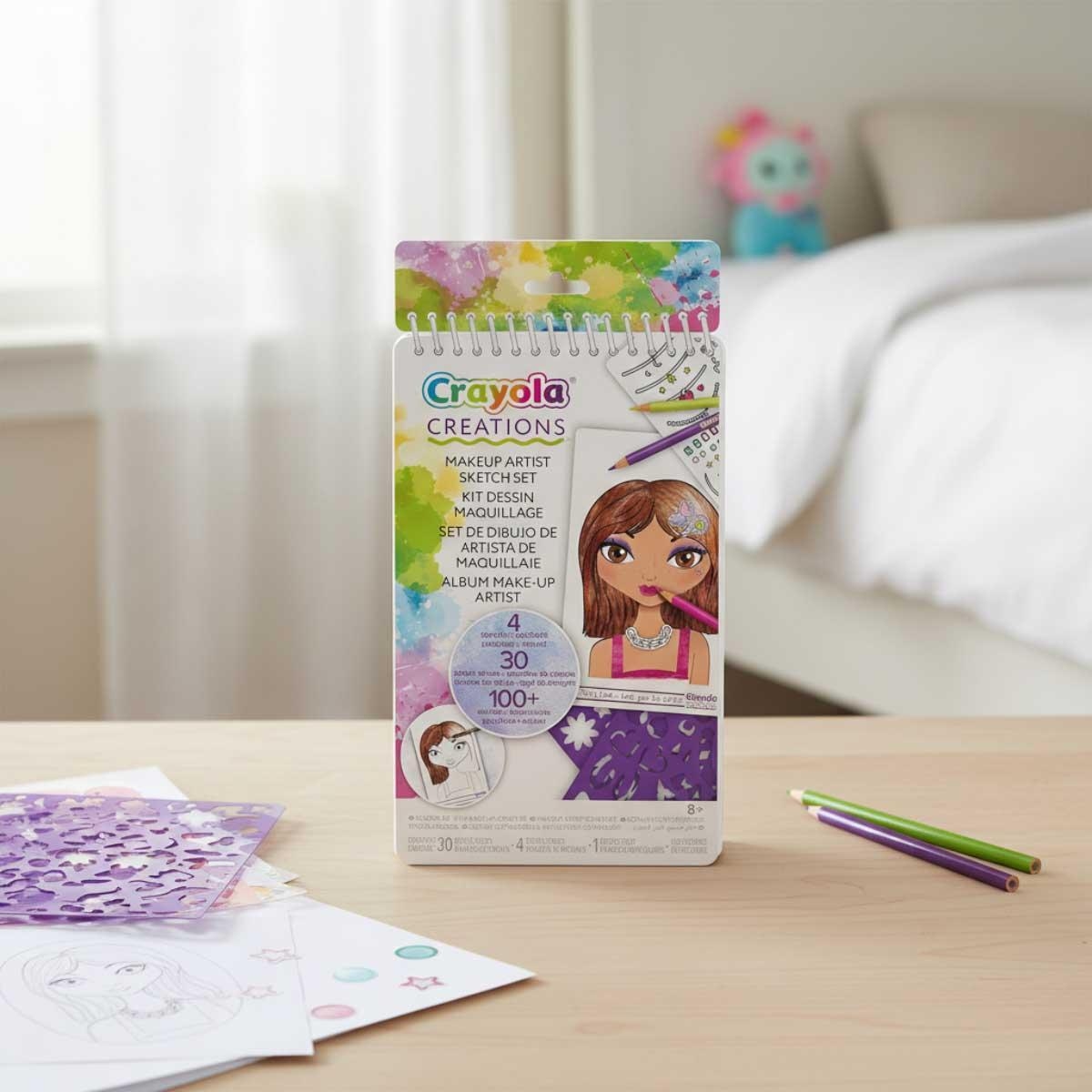 كرايولا كرييشنز مجموعة رسم فنانة المكياج المدمجة للبنات، 8-10 سنوات