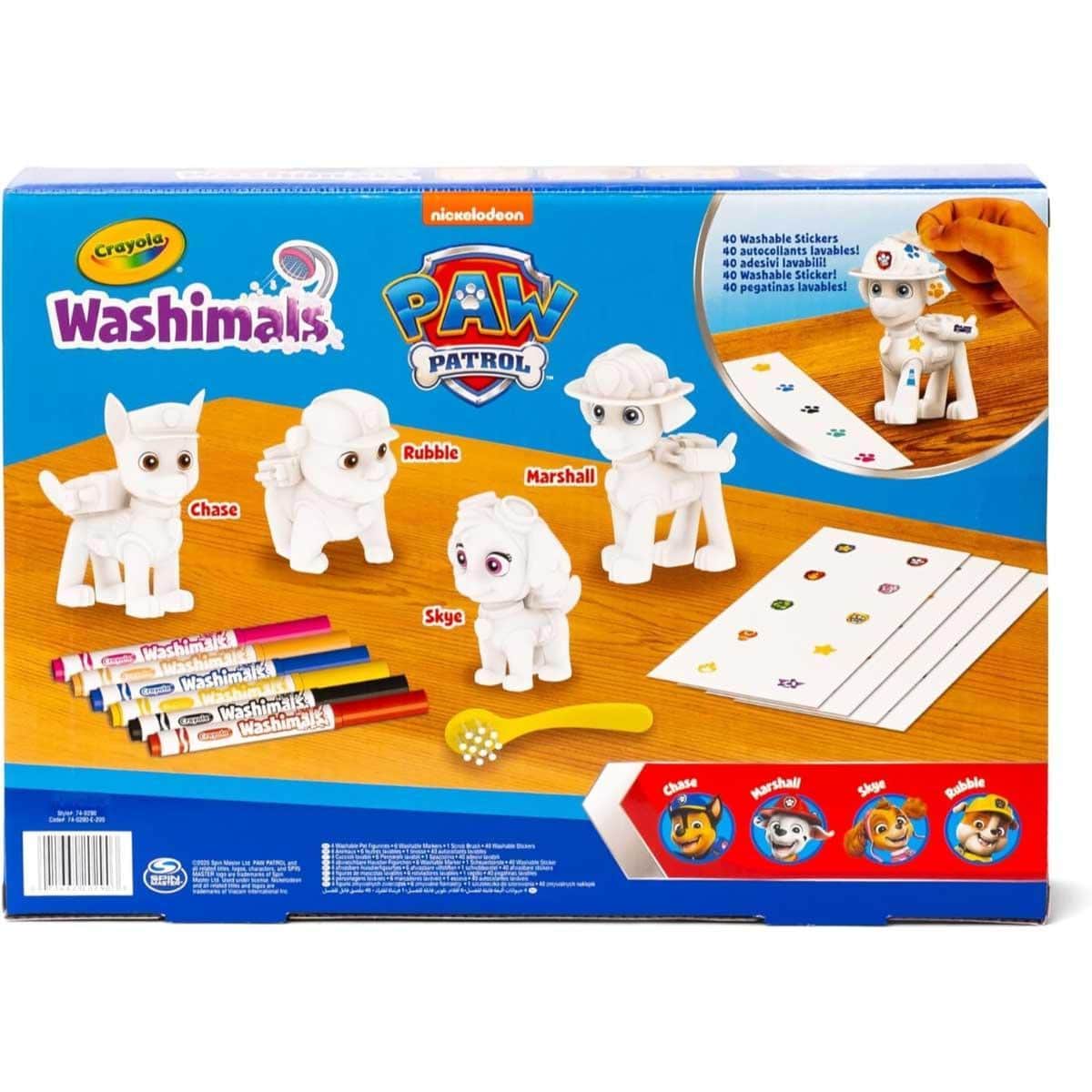 Crayola Washimals Pets PAW Patrol with Decals Set Unisex, 3-4 Years
