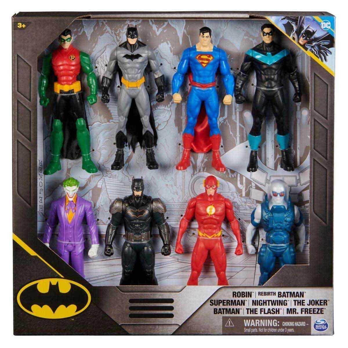 DC 6" 8-Piece Superheroes Value Action Figure Set Unisex, 3-4 Years