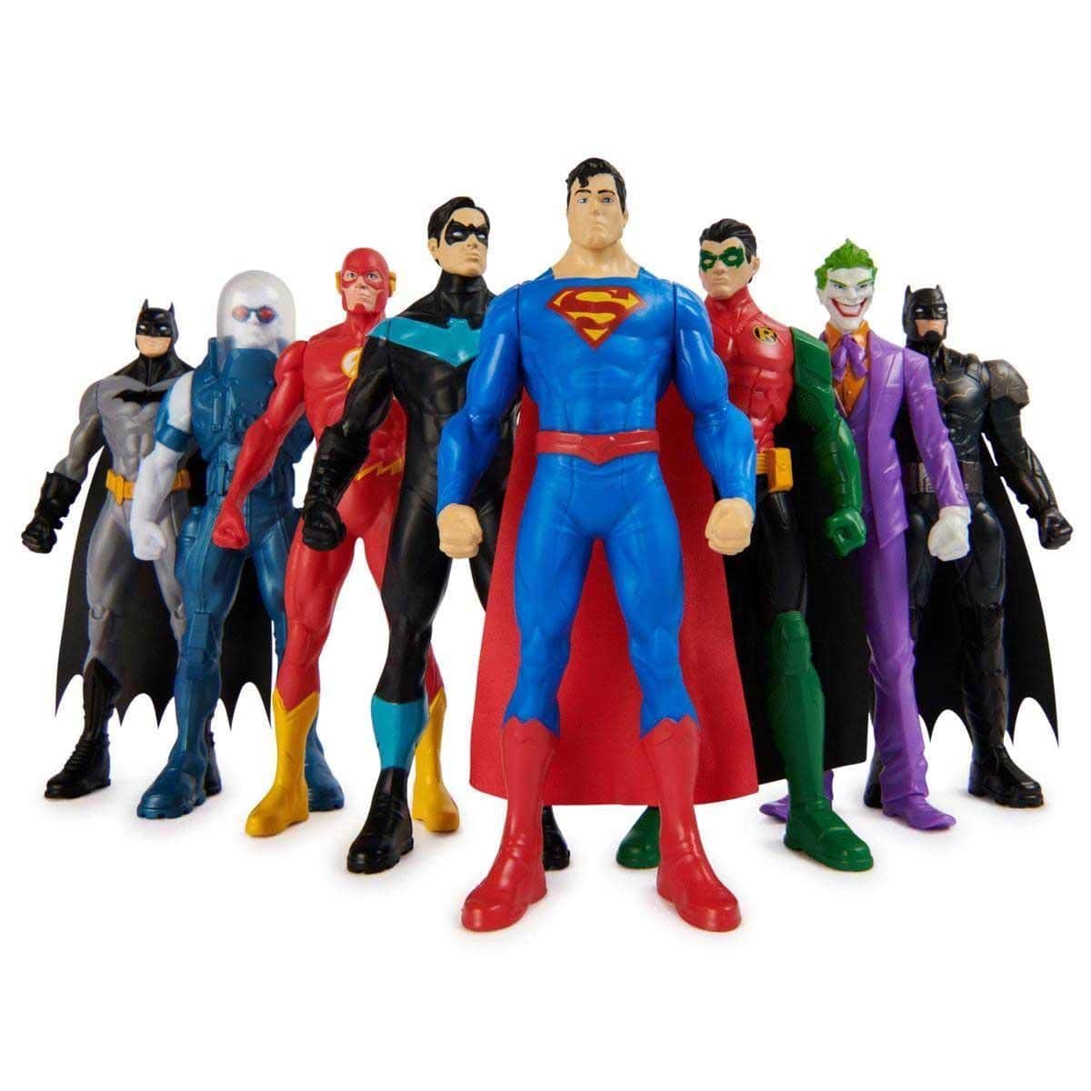 DC 6" 8-Piece Superheroes Value Action Figure Set Unisex, 3-4 Years