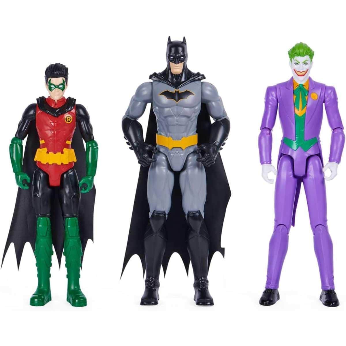 DC Comics 12" 3-Piece Batman & Robin Vs The Joker Action Figure Set Unisex, 3-4 Years