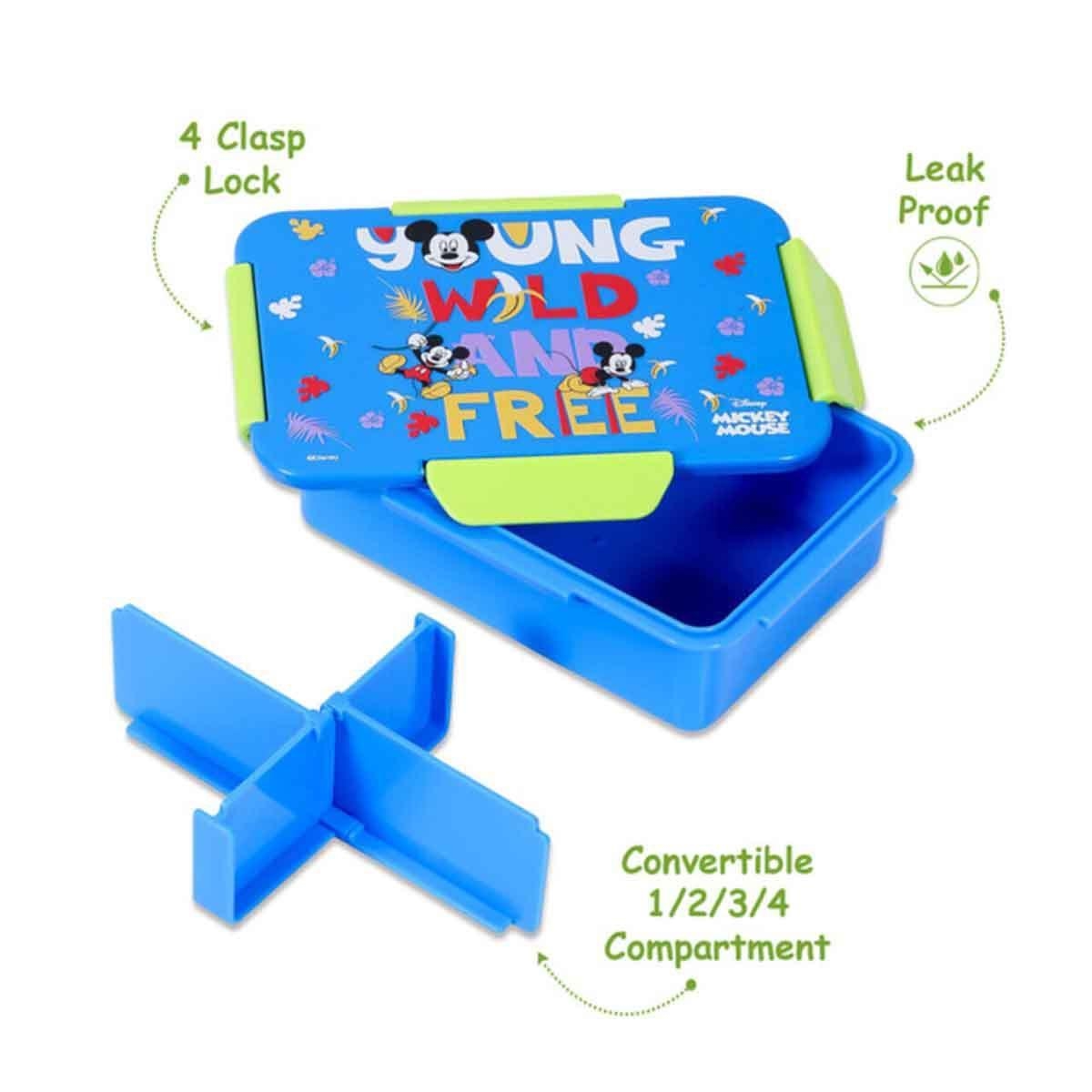 علبة غداء بينتو قابلة للتحويل من ديزني ميكي وأصدقائه، بأربعة أقسام