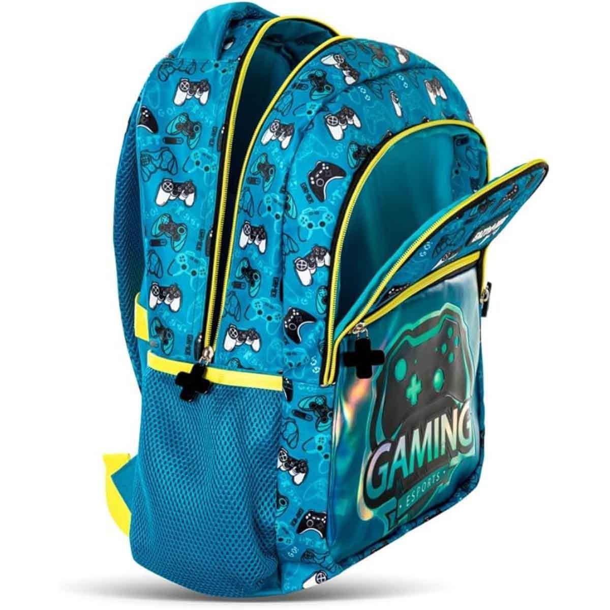 حقيبة ظهر ألعاب للأطفال من إيزي كيدز مقاس 16 بوصة مع عربة، وحقيبة غداء، ومجموعة مقلمة