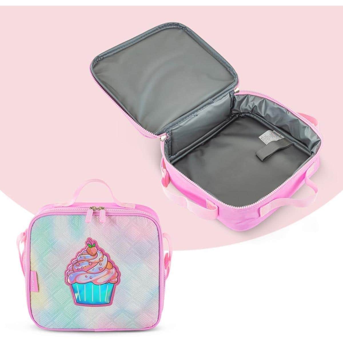 Eazy Kids 17" Sugar Pop Pink Backpack with Lunch Bag & Pencil Case Set