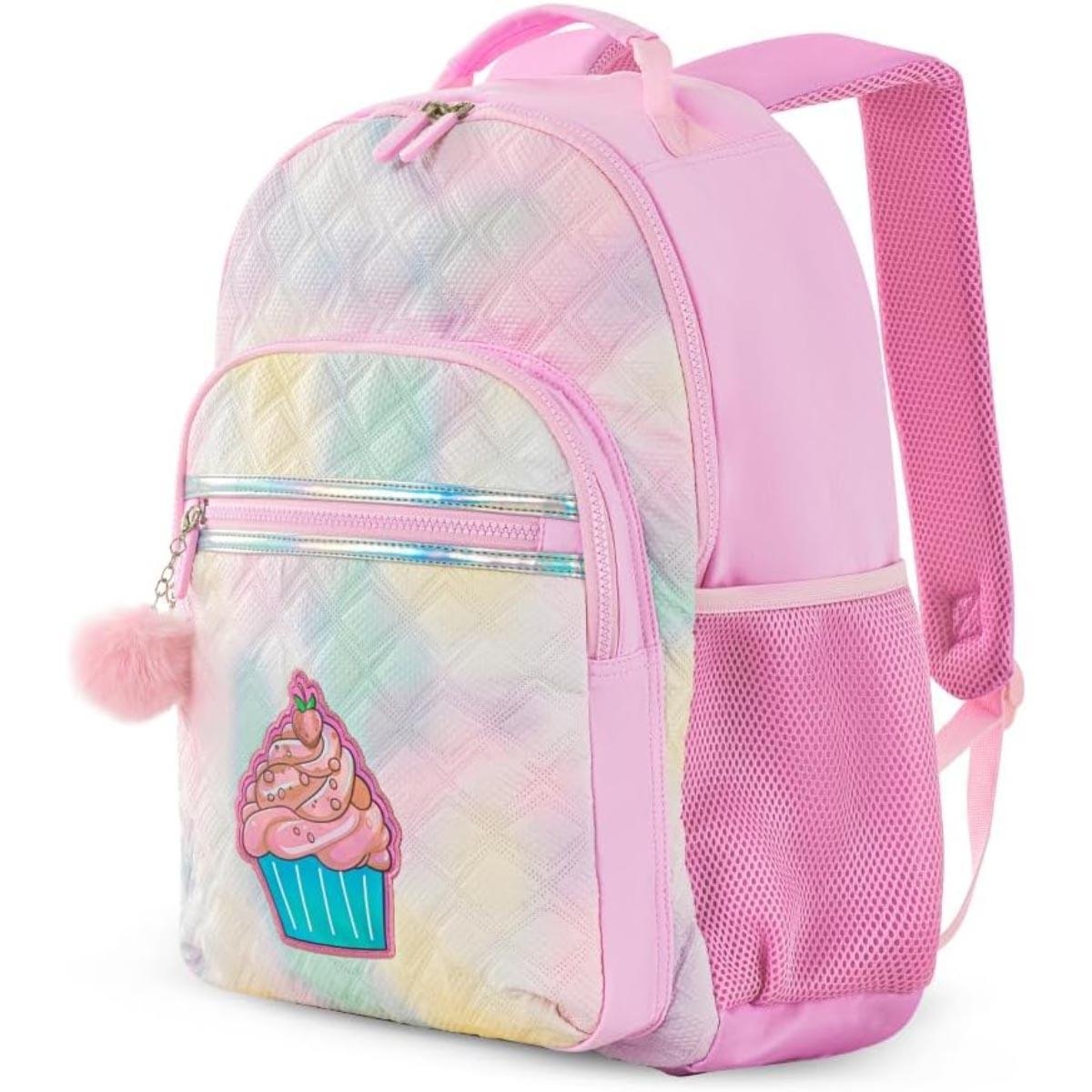 مجموعة حقيبة ظهر إيزي كيدز مقاس 17 بوصة باللون الوردي الفاتح مع حقيبة غداء ومقلمة