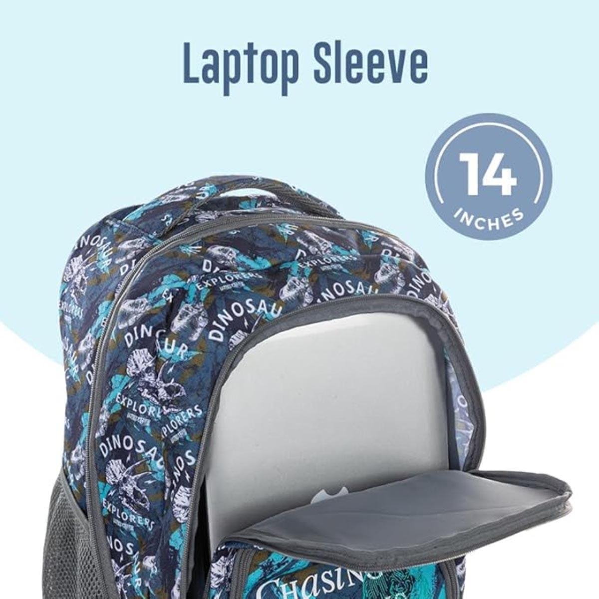 Eazy Kids 18" T-Rex Trolley Backpack with Water Bottle, Lunch Bag & Pencil Case Set