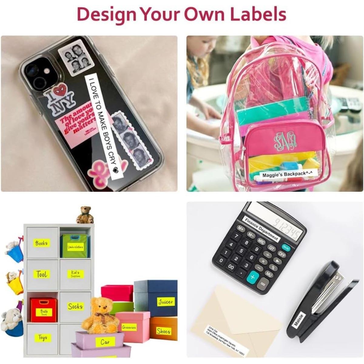 مجموعة بكرات طابعة ملصقات صغيرة بيضاء من إيزي كيدز مكونة من 3 قطع