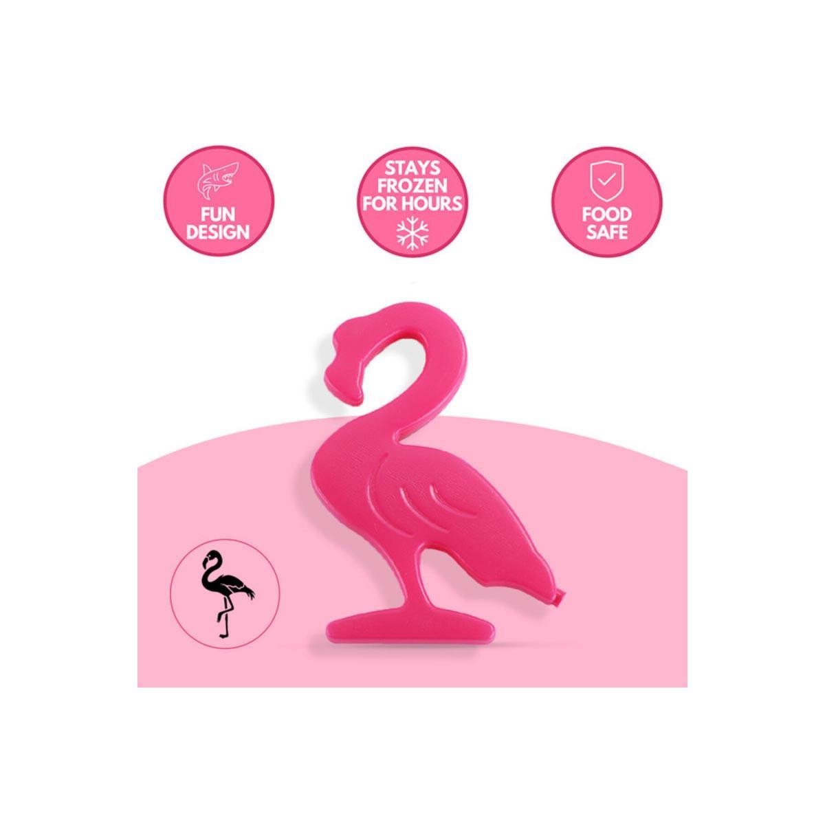 مجموعة أكياس ثلج صلبة قابلة لإعادة الاستخدام من إيزي كيدز، مكونة من 4 قطع بتصميم فلامنجو، لحقائب الغداء