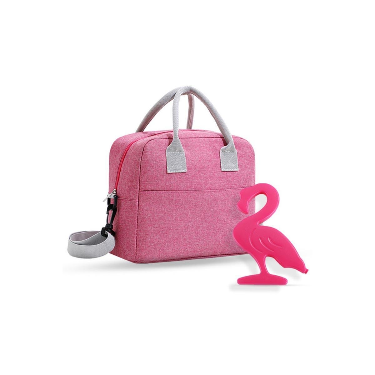 مجموعة أكياس ثلج صلبة قابلة لإعادة الاستخدام من إيزي كيدز، مكونة من 4 قطع بتصميم فلامنجو، لحقائب الغداء