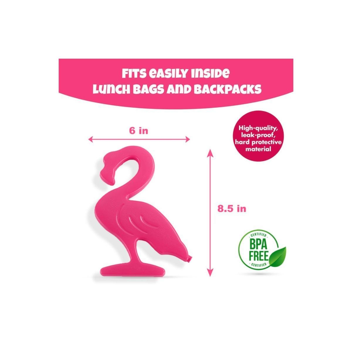 مجموعة أكياس ثلج صلبة قابلة لإعادة الاستخدام من إيزي كيدز، مكونة من 4 قطع بتصميم فلامنجو، لحقائب الغداء