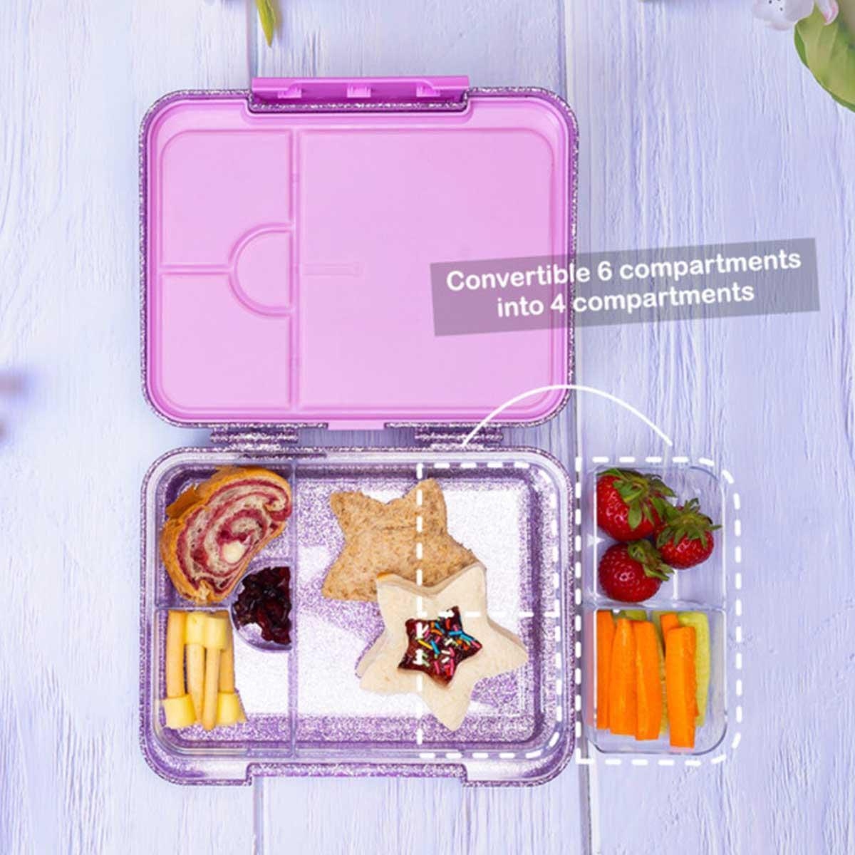 Eazy Kids 4-Piece Glitter Purple Girl Power School Bag Set