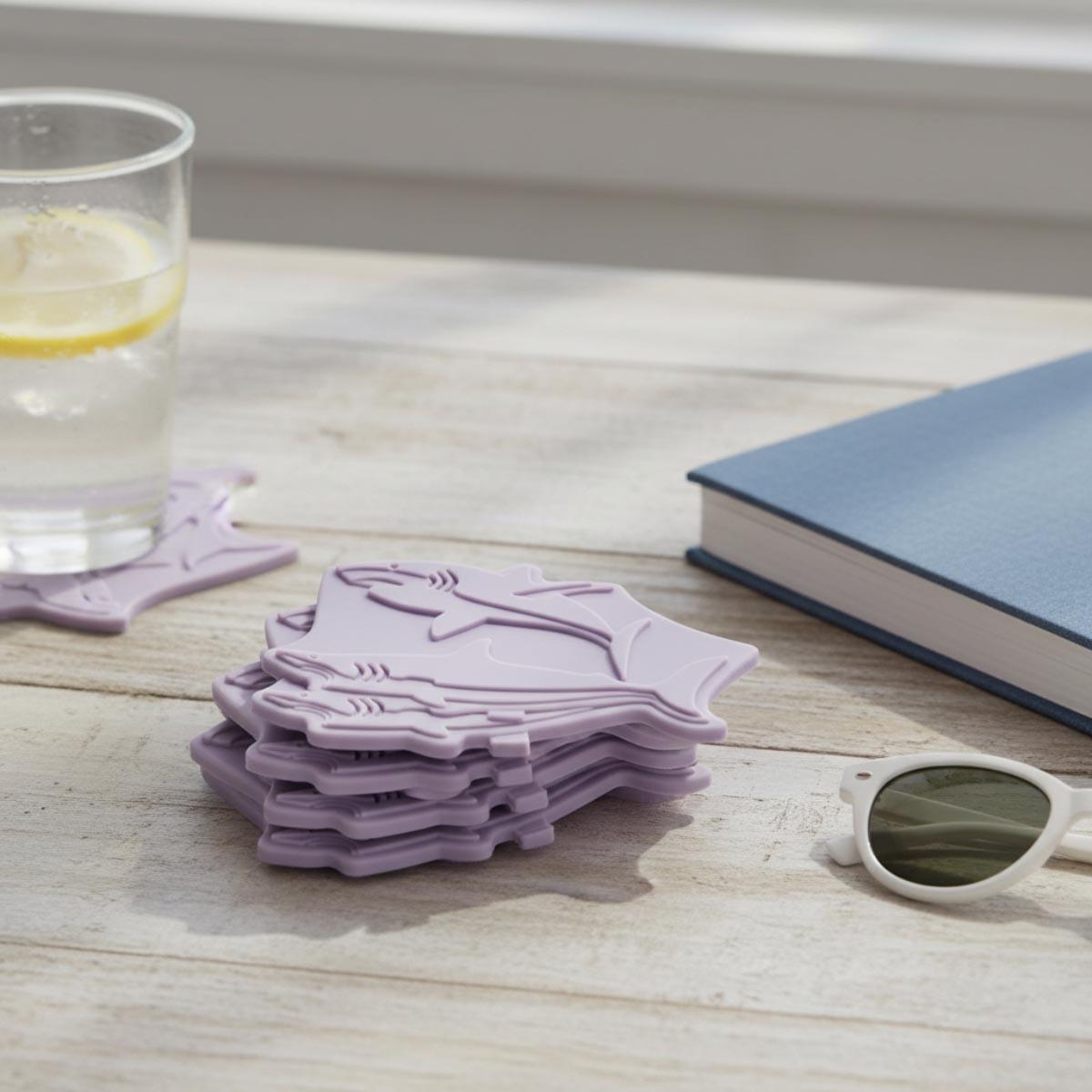 مجموعة أكياس ثلج صلبة قابلة لإعادة الاستخدام من إيزي كيدز، 4 قطع، بتصميم سمكة قرش، لحقائب الغداء