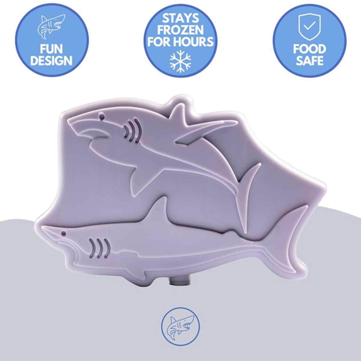 Eazy Kids 4-Piece Shark Reusable Hard Ice Packs for Lunch Bags Set