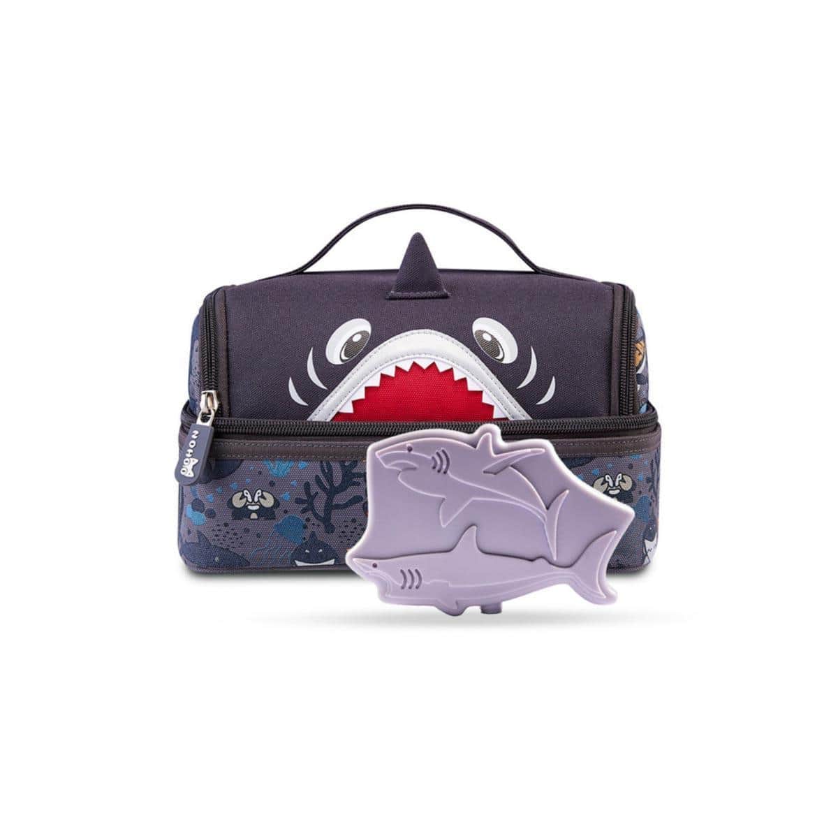 Eazy Kids 4-Piece Shark Reusable Hard Ice Packs for Lunch Bags Set