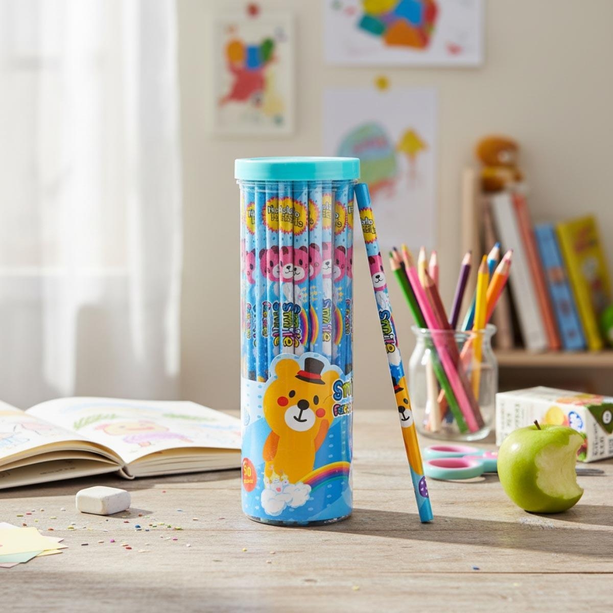 مجموعة أقلام رصاص إيزي كيدز الزرقاء HB، 50 قطعة