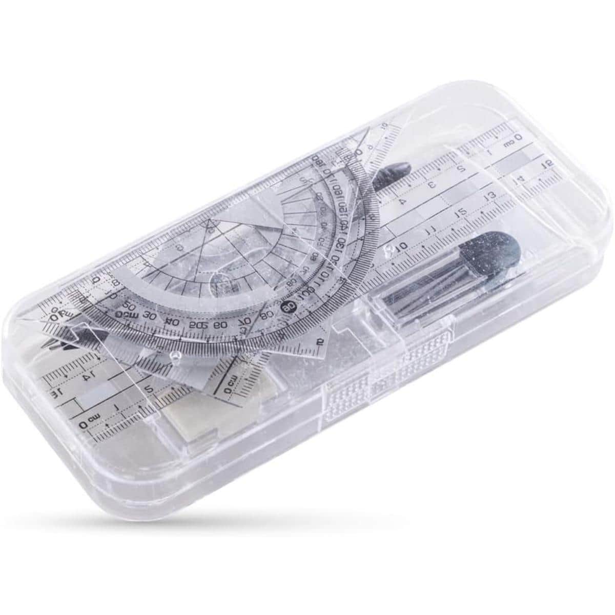 Eazy Kids 7-Piece Geometry in Clear Plastic Case Set