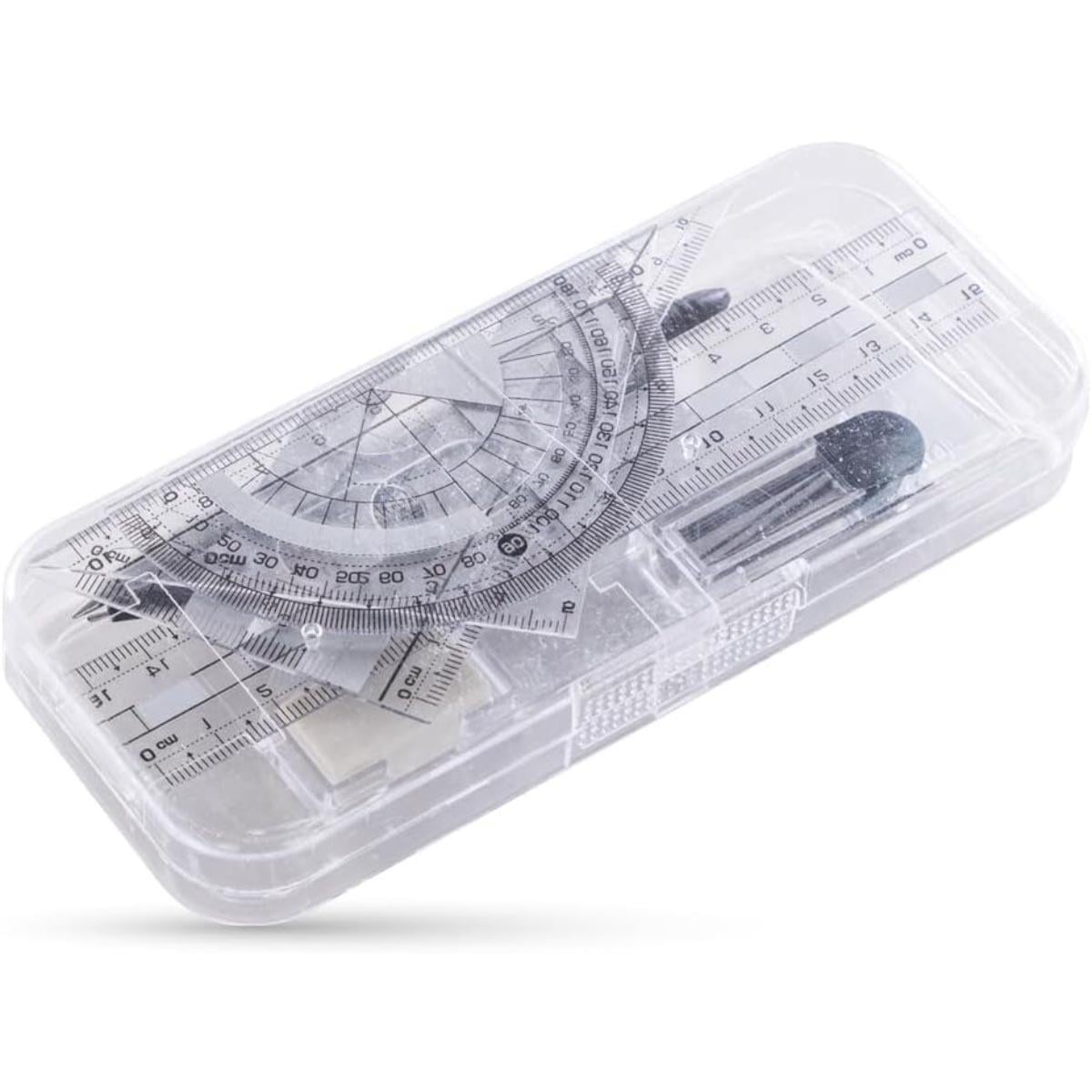 Eazy Kids 7-Piece Geometry in Clear Plastic Case Set