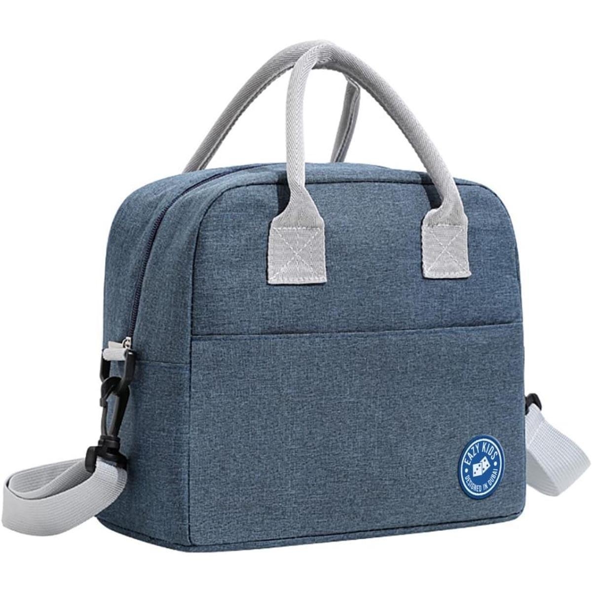 علبة غداء إيزي كيدز 800 مل، لون بنفسجي مزهر، بثلاثة أقسام، مع حقيبة غداء