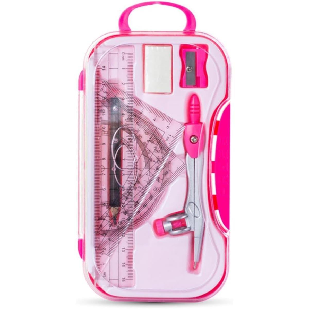 Eazy Kids 8-Piece Pink Geometry Box Set