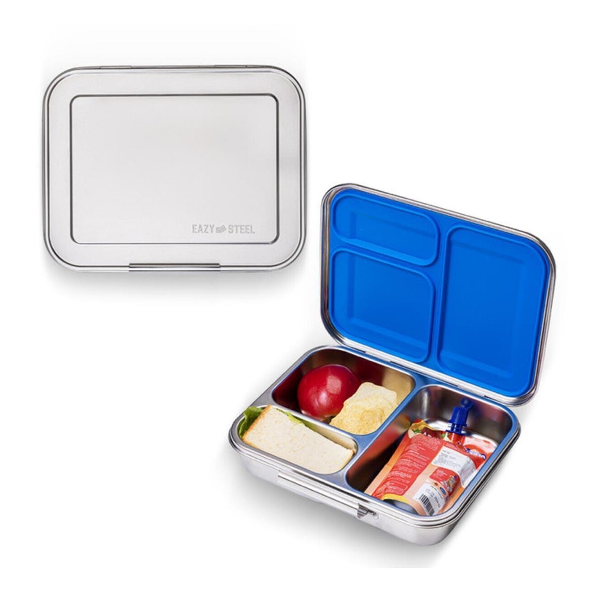 علبة غداء بينتو زرقاء بثلاثة أقسام من إيزي كيدز