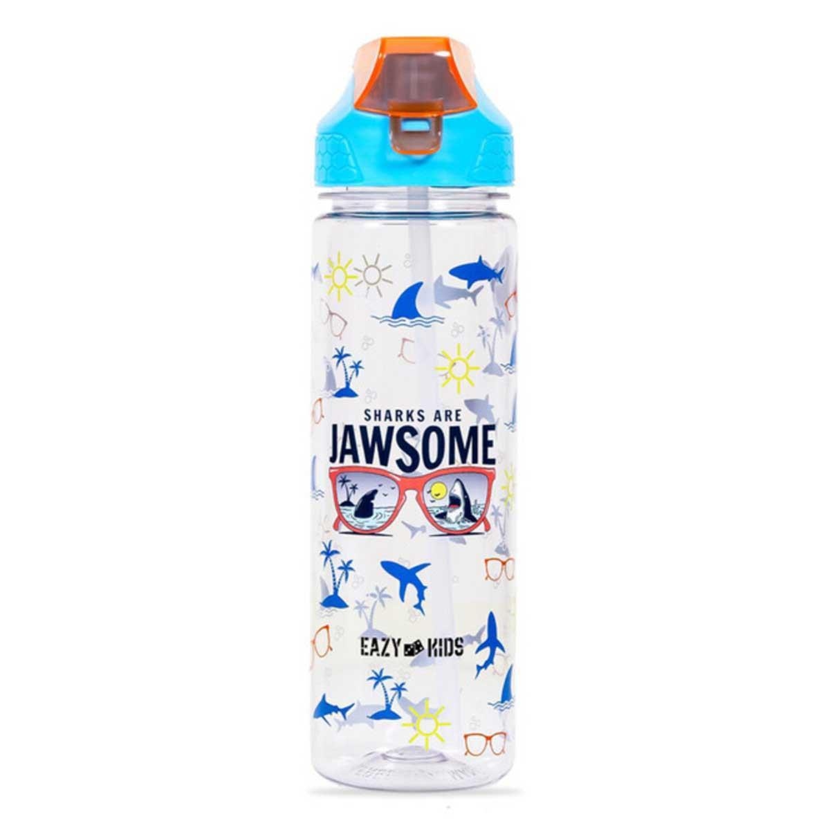 علبة غداء إيزي كيدز بلو جوسوم بستة أقسام وأربعة أجزاء مع زجاجة مياه تريتان 2 في 1 وعلبة طعام من الفولاذ