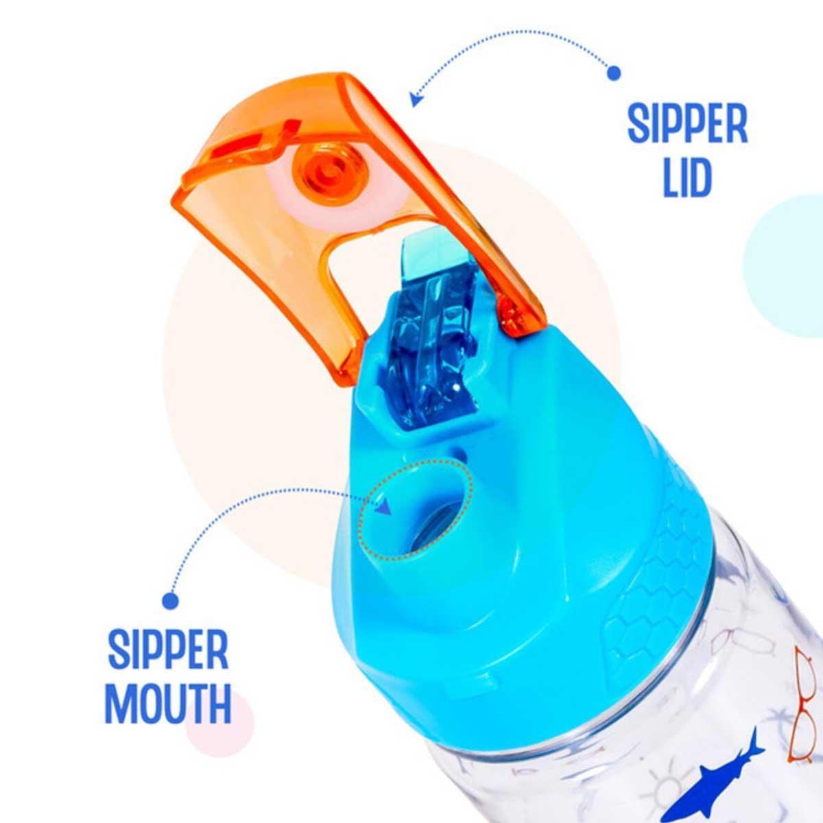 علبة غداء إيزي كيدز بلو جوسوم بستة أقسام وأربعة أجزاء مع زجاجة مياه تريتان 2 في 1 وعلبة طعام من الفولاذ