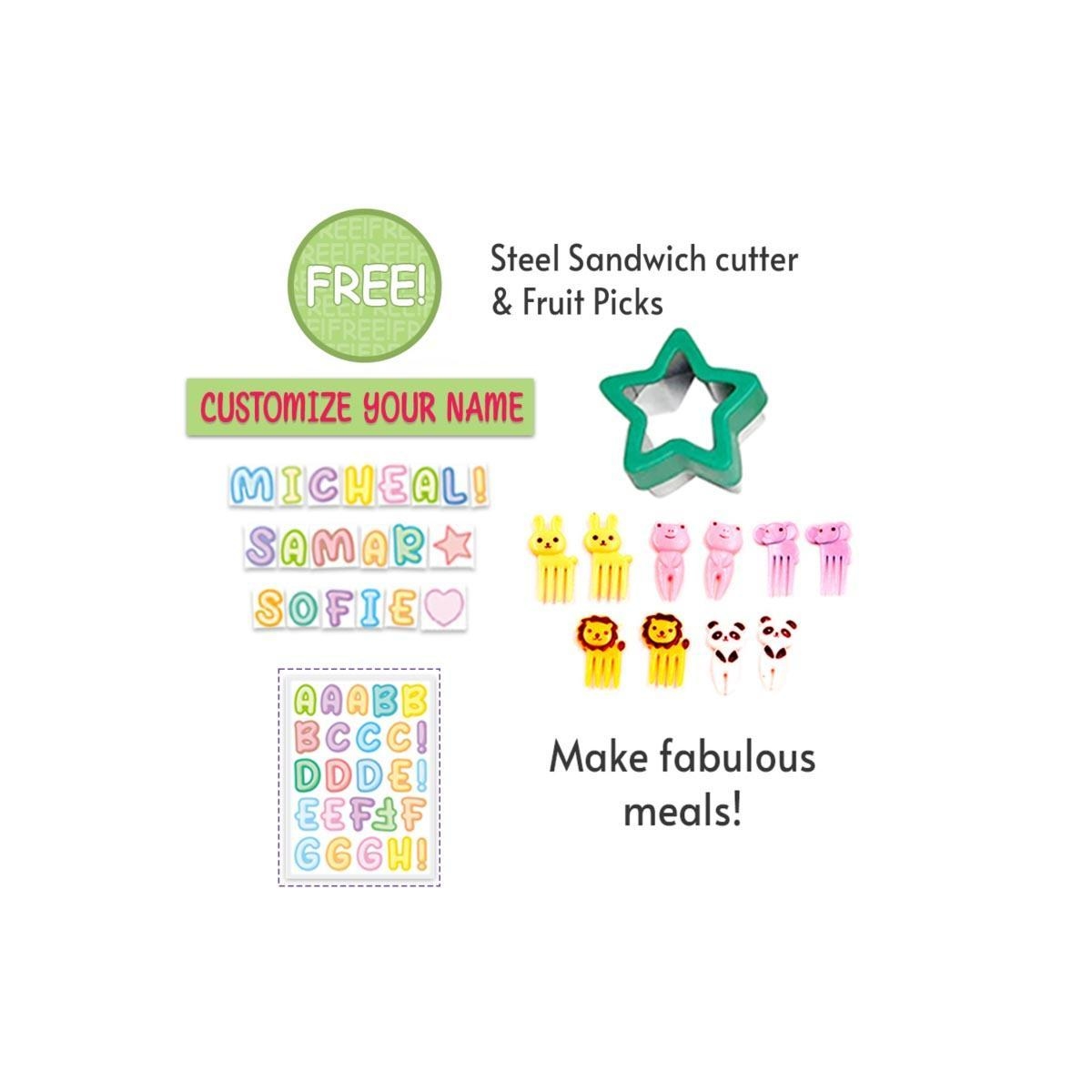 علبة غداء إيزي كيدز بلو جوسوم بستة أقسام وأربعة أجزاء مع حقيبة غداء وعلبة طعام من الفولاذ