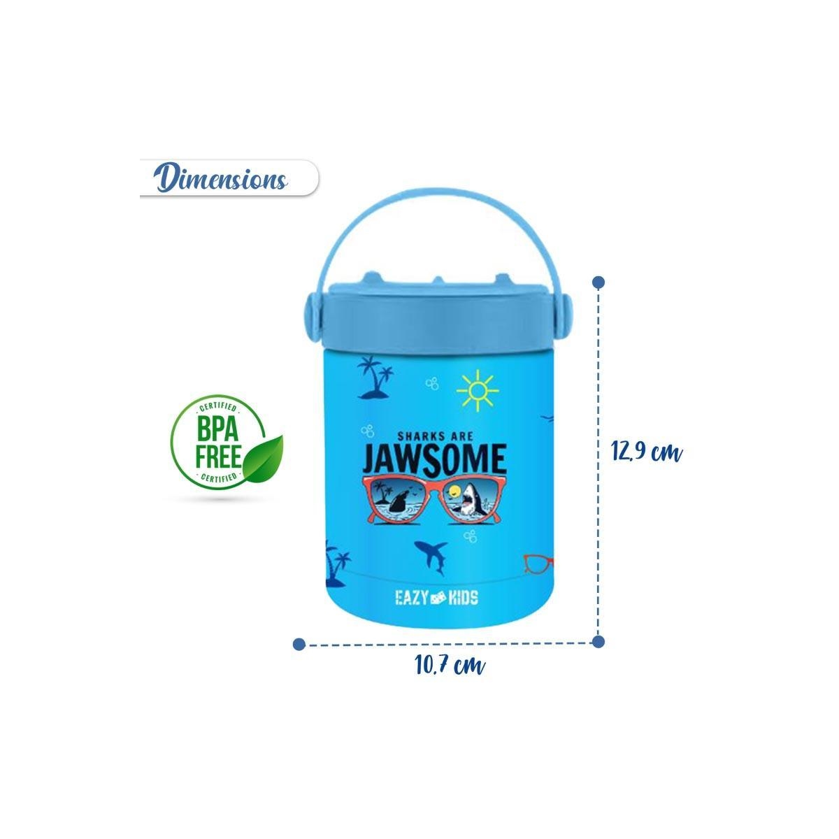 علبة غداء إيزي كيدز بلو جوسوم بستة أقسام وأربعة أجزاء مع حقيبة غداء وعلبة طعام من الفولاذ