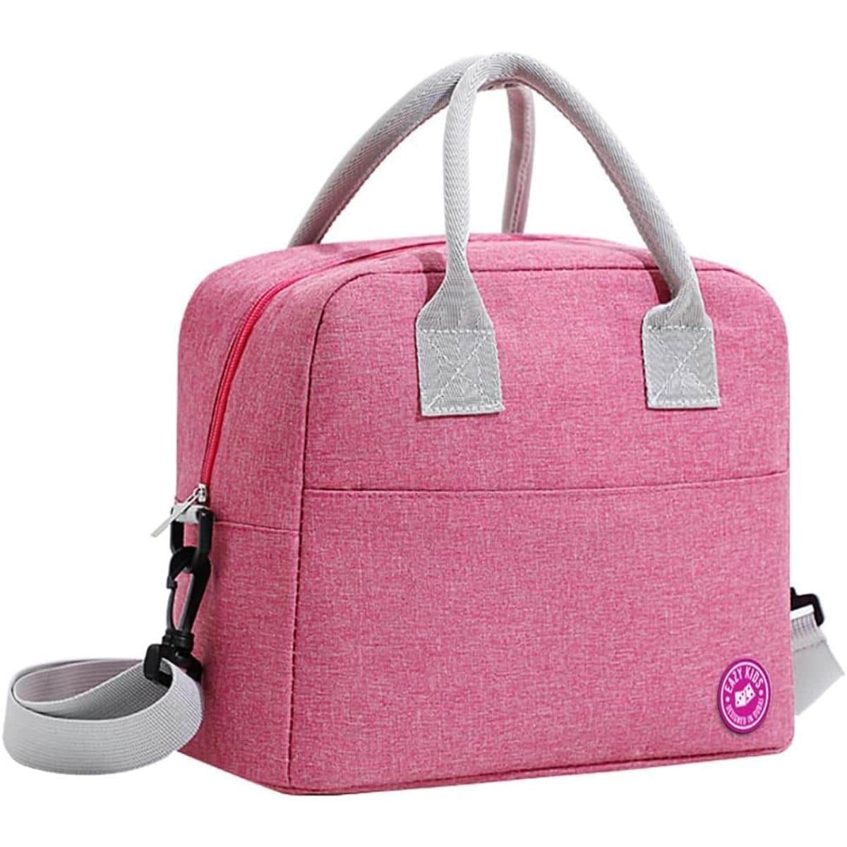 Eazy Kids Butterfly Purple 6 & 4 Convertible Bento Lunch Box with Lunch Bag, Steel Spoon & Fork Set & Alphabets Sticker