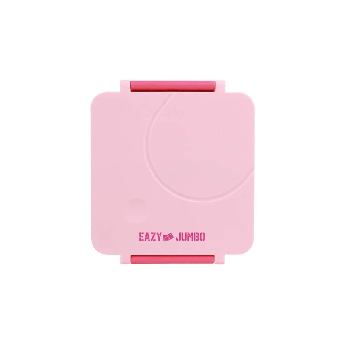 Eazy Kids Pink Jumbo Bento Lunch Box with Grey Lunch Bag, Food Jar & Cutlery