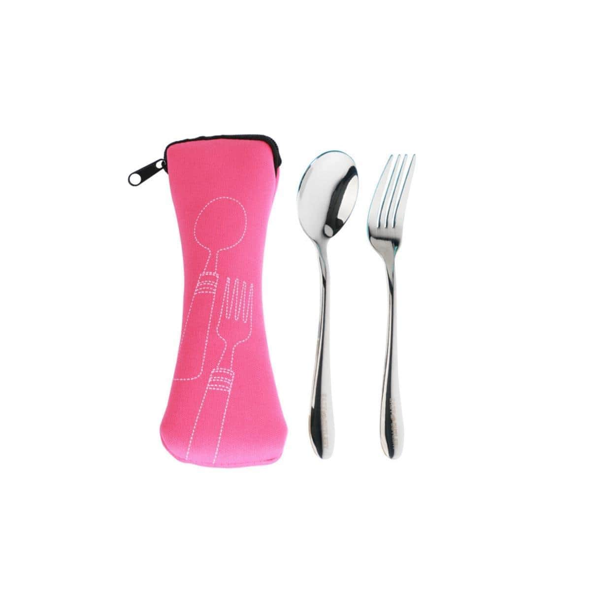 Eazy Kids Pink Jumbo Bento Lunch Box with Grey Lunch Bag, Food Jar & Cutlery