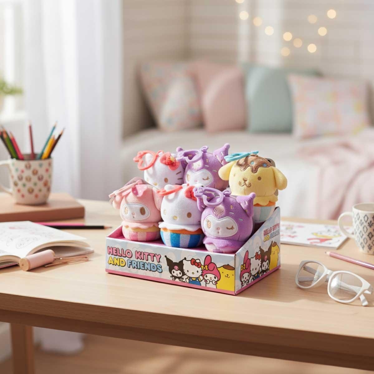 مجموعة متنوعة من ألعاب هيلو كيتي وأصدقائها القطيفة للبنات، من 3 إلى 4 سنوات