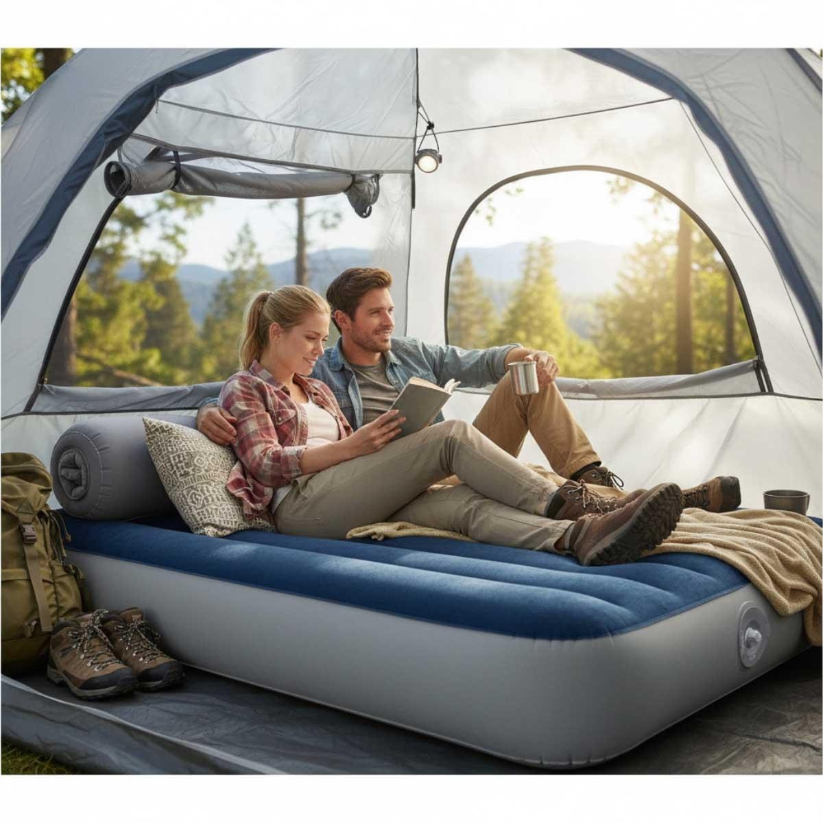 Intex Twin Dura-Beam Prestige Downy Airbed with Hand Pump