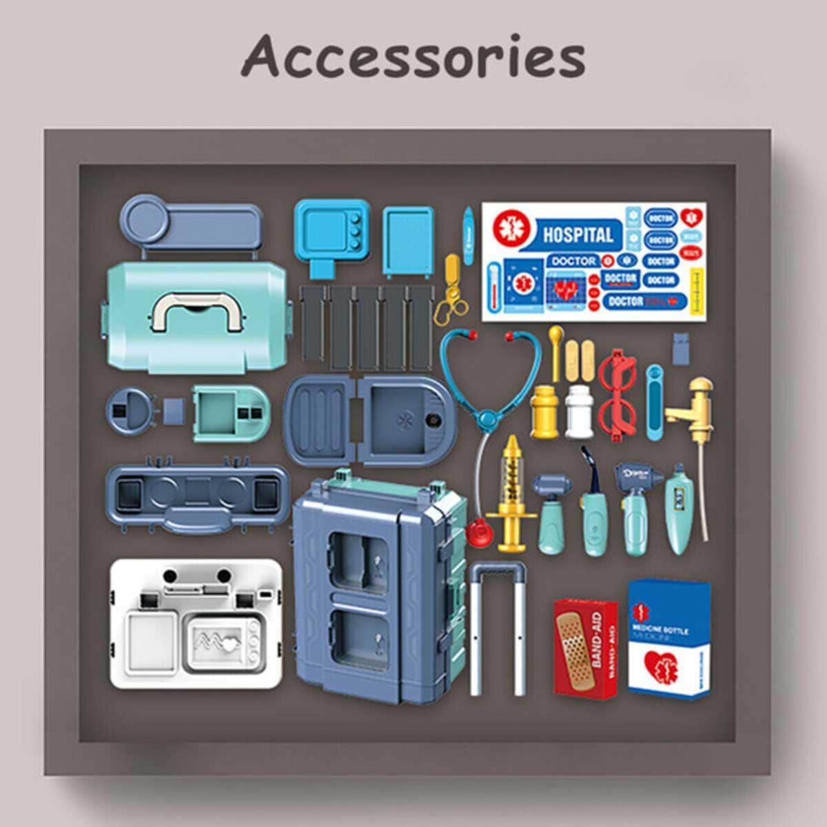 Little Story 38-Piece 3-in-1 Role Play Hospital Toy Playset Unisex, 3-4 Years