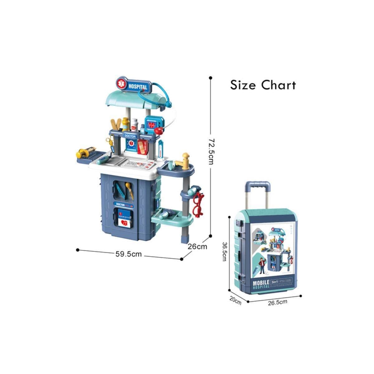 Little Story 38-Piece 3-in-1 Role Play Hospital Toy Playset Unisex, 3-4 Years