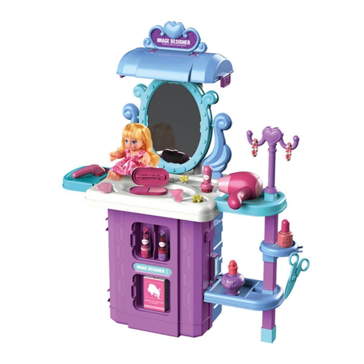 Little Story 39-Piece 3-in-1 Role Play Beauty Parlour Toy Playet Unisex, 3-4 Years
