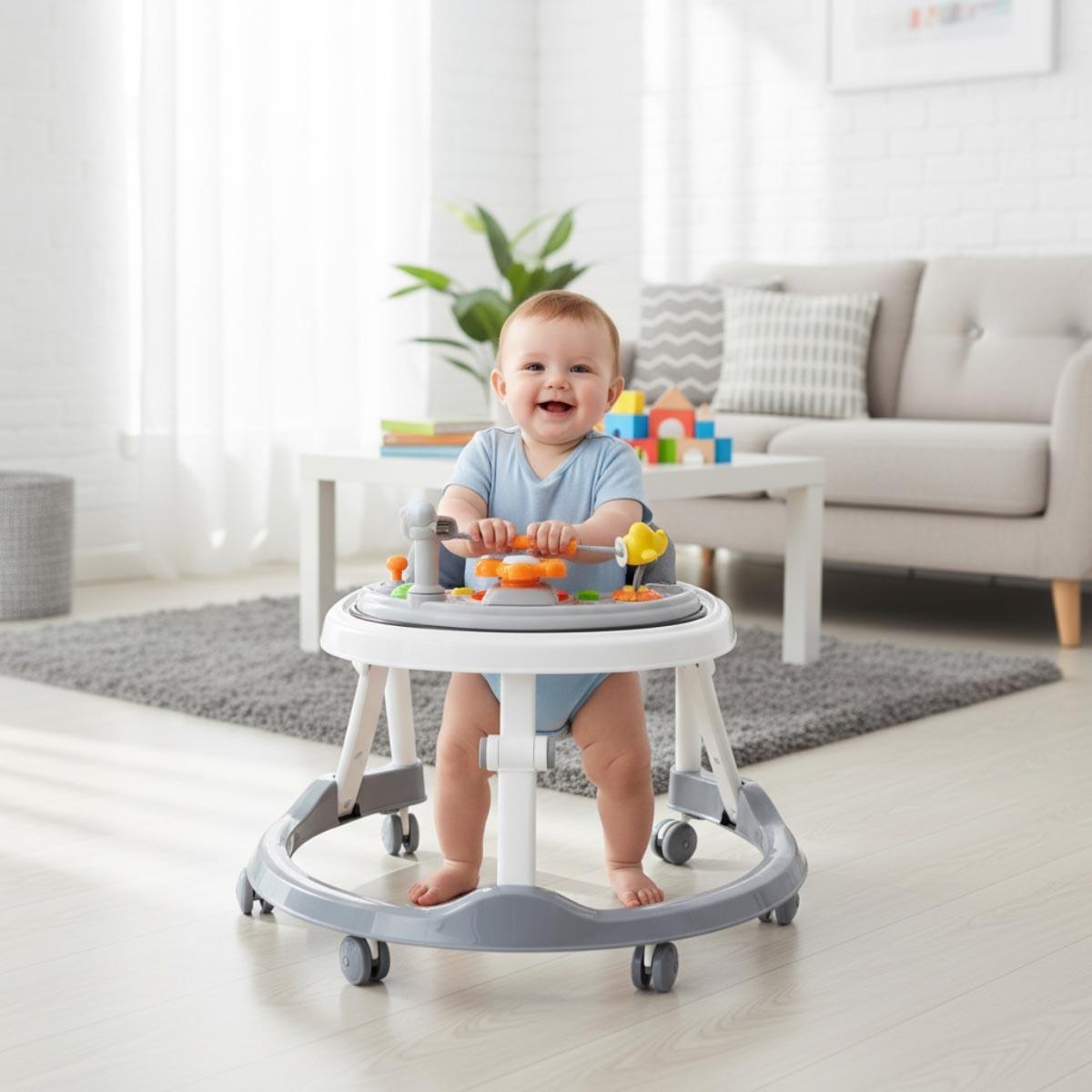 مشاية أطفال قابلة للطي من ليتل ستوري مع ألعاب تفاعلية للأطفال الصغار، من عمر 0 إلى سنتين