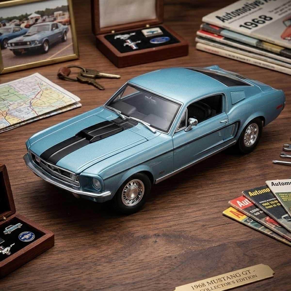 Maisto 1:18 1968 Ford Mustang GT Cobra Jet Diecast Car Unisex, 8-10 Years
