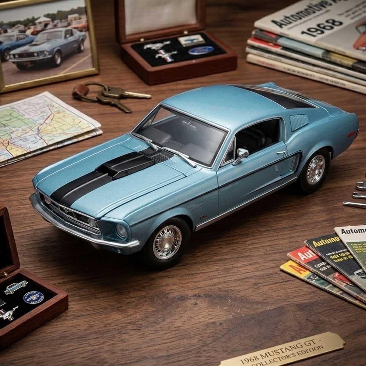 مايستو سيارة فورد موستانغ GT كوبرا جيت 1968 معدن مصبوب بمقياس 1:18 للجنسين، 8-10 سنوات