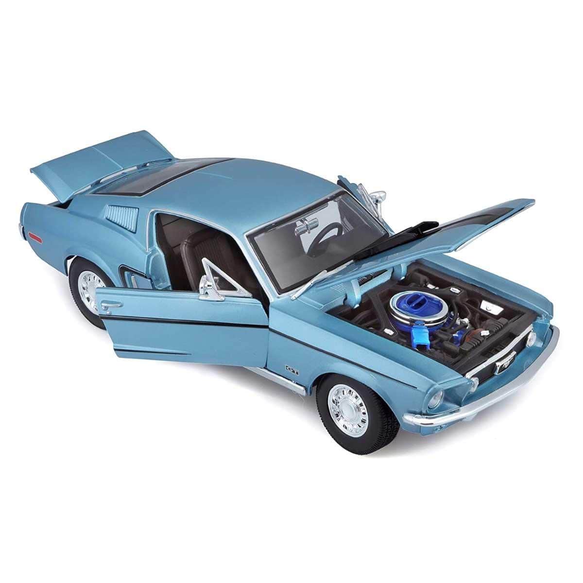 Maisto 1:18 1968 Ford Mustang GT Cobra Jet Diecast Car Unisex, 8-10 Years