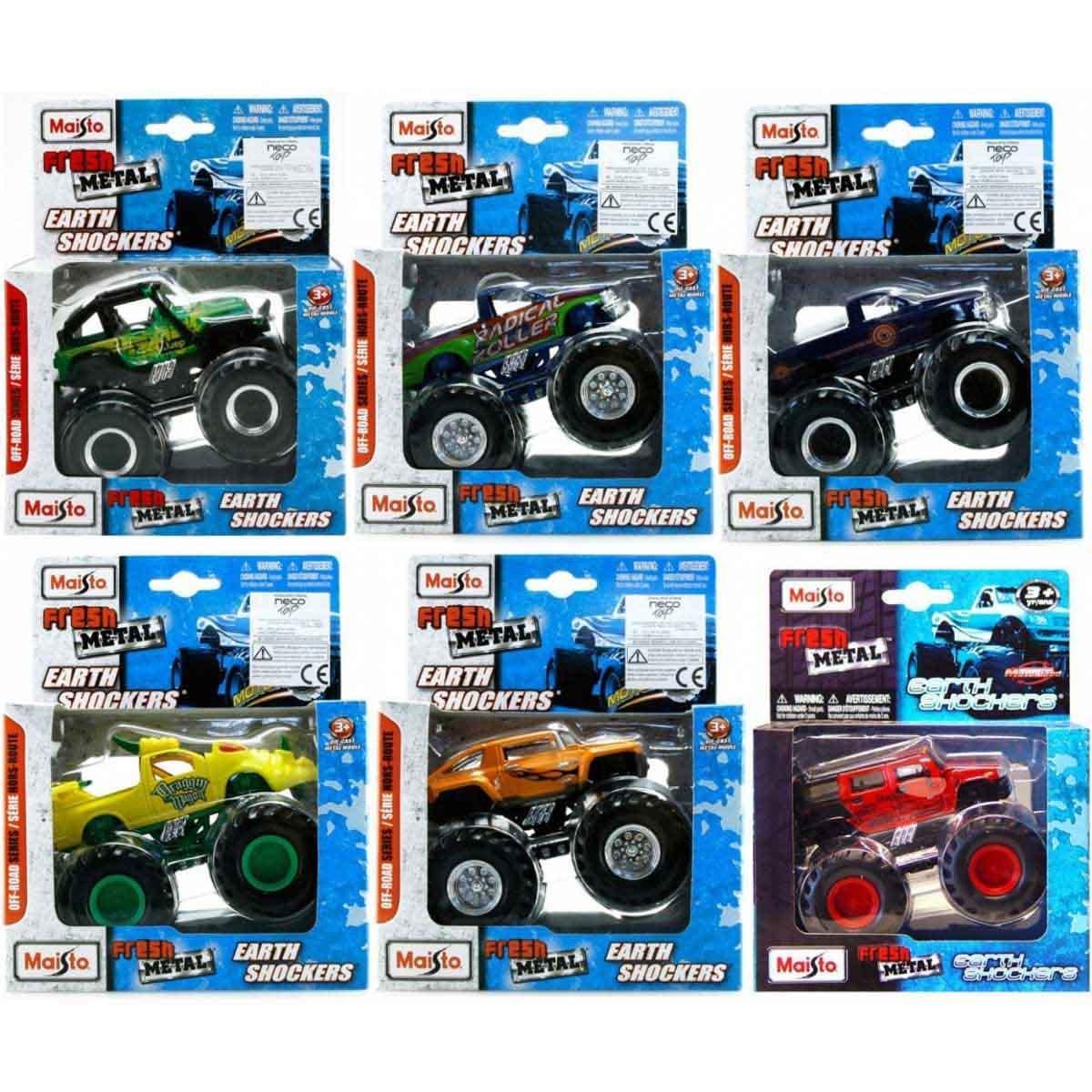 Maisto Earth Shockers Assorted Diecast Monster Truck Unisex, 8-10 Years