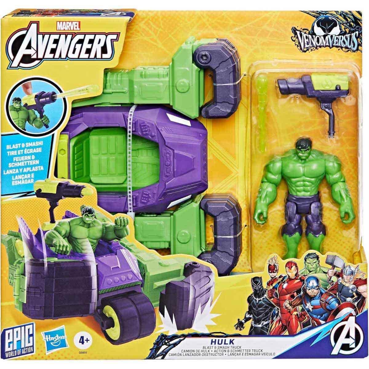 Marvel Avengers 4" Hulk Blast 'N Smash Truck Set Unisex, 5-7 Years