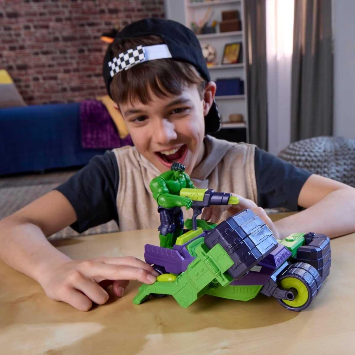 مارفل أفنجرز مجموعة شاحنة هالك بلاست إن سماش مقاس 4 بوصات للجنسين، 5-7 سنوات