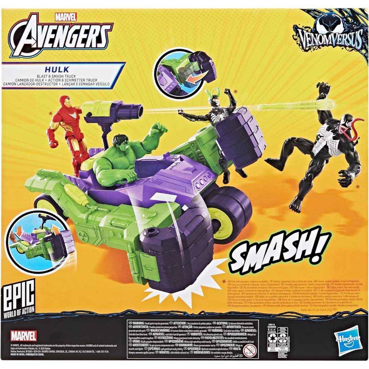مارفل أفنجرز مجموعة شاحنة هالك بلاست إن سماش مقاس 4 بوصات للجنسين، 5-7 سنوات