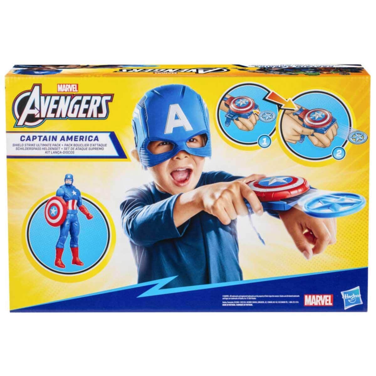 Marvel Avengers Captain America Shield Strike Ultimate Pack Roleplay Set Unisex, 5-7 Years