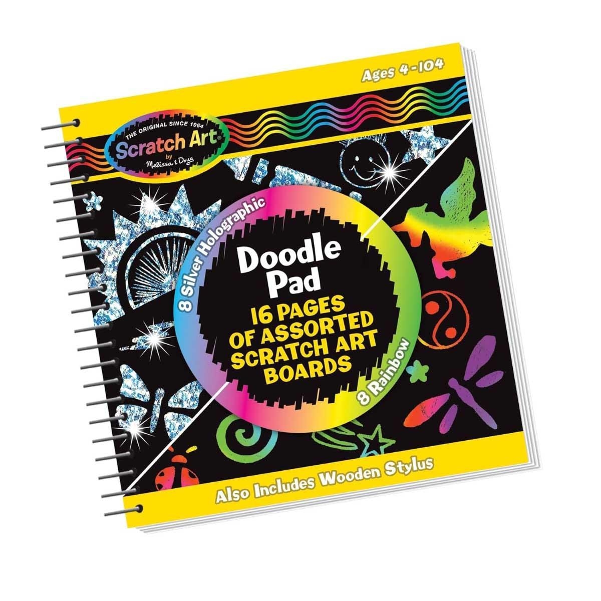 Melissa & Doug 16-Pages Scratch Art Doodle Pad Set Unisex, 3-4 Years